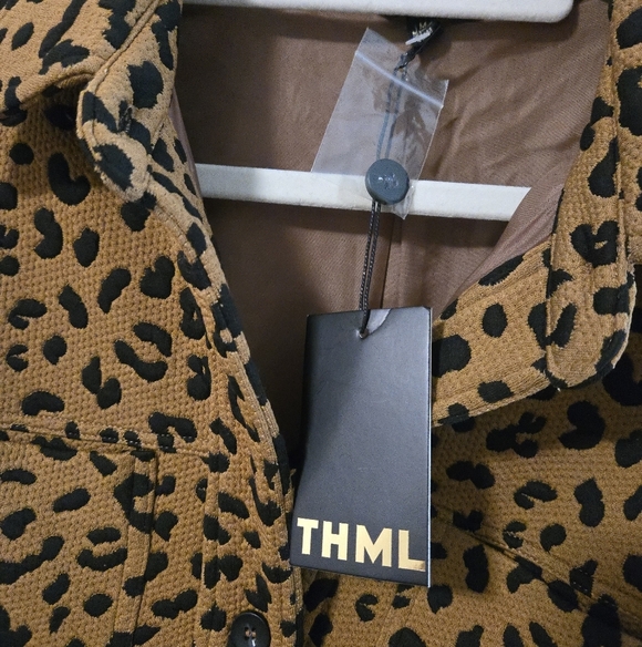 THML Tan Leopard Print Jean Jacket - Picture 5 of 7